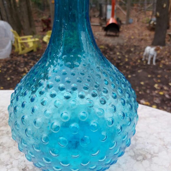 MASSIVE Vintage Murano Italy Glass Decanter Genie Bottle in Aqua Blue - Picture 8 of 10